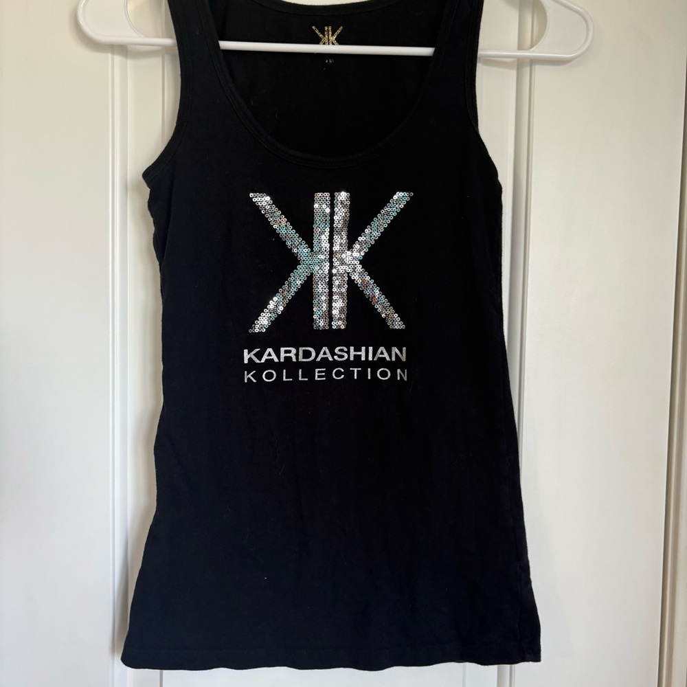 Kardashian Kollection Women’s Black Sequence Tank Top- Best For XS